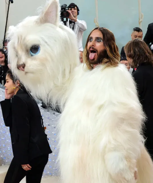 American actor and musician Jared Leto attends The 2023 Met Gala Celebrating “Karl Lagerfeld: A Line Of Beauty” at The Metropolitan Museum of Art on May 01, 2023 in New York City. (Photo by Mike Coppola/Getty Images)