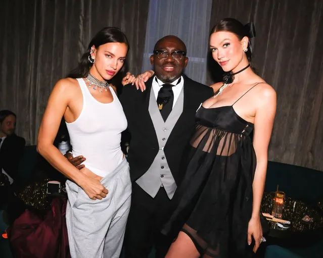Russian model Irina Shayk, Ghanaian-born English editor and stylist Edward Einninful and American fashion model Karlie Kloss at Stella McCartney and Baz Luhrmann's Met Gala after party with Casamigos Tequila in Manhattan, New York on May 1, 2023. (Photo by Matteo Prandoni/BFA.com)