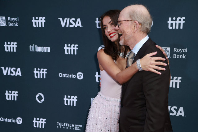 Director Ron Howard and cast member Ana de Armas pose on the red carpet before screening of “Eden” as the Toronto International Film Festival (TIFF) returns for its 49th edition in Toronto, Ontario, Canada on September 7, 2024. (Photo by Carlos Osorio/Reuters)