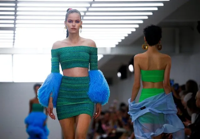 Models present creations during the Mark Fast catwalk show at London Fashion Week in London, Britain, September 13, 2019. (Photo by Henry Nicholls/Reuters)