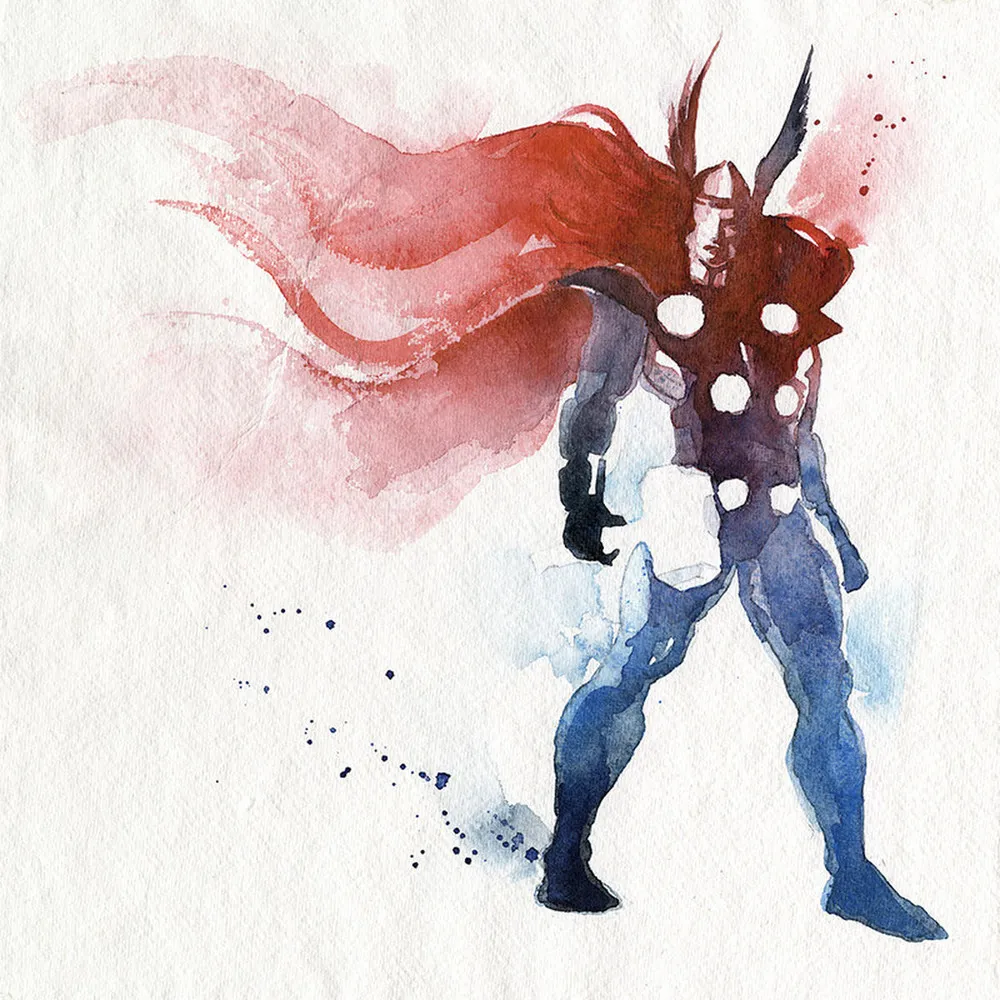 Watercolor Superheroes by Blule