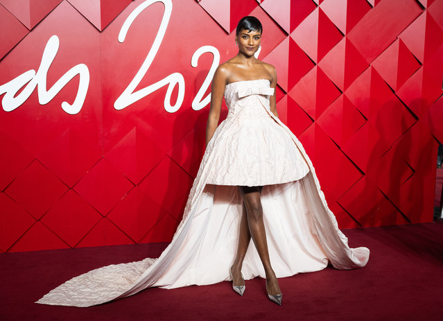 British actress Simone Ashley attends The Fashion Awards 2024 Presented by Pandora at the Royal Albert Hall on December 02, 2024 in London, England. (Photo by Samir Hussein/WireImage)