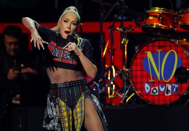 Gwen Stefani and members of No Doubt perform during the FireAid benefit concert for Los Angeles wildfire relief efforts, in Inglewood, California, U.S., January 30, 2025. (Photo by Daniel Cole/Reuters)