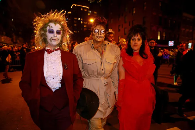 Beetlejuice was a popular costume at the 44th annual Village Halloween Parade in New York City on Tuesday, October 31, 2017. (Photo by Gordon Donovan/Yahoo News)
