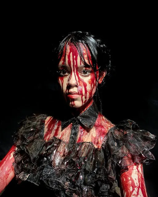 A bloodied American actress Jenna Ortega early November 2022 jokes she “can't remember a thing”. (Photo by jennaortega/Instagram)