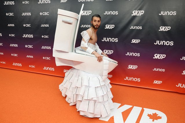 Canadian rapper bbno$ attends the 54th annual Juno Awards presented by the Canadian Academy of Recording Arts and Sciences (CARAS) in Vancouver, British Columbia, Canada, on March 30, 2025. (Photo by Chris Helgren/Reuters)
