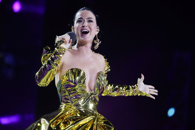 American singer-songwriter and TV personality Katy Perry performs on stage during the Coronation Concert on May 07, 2023 in Windsor, Britain. (Photo by Chris Jackson/Reuters)
