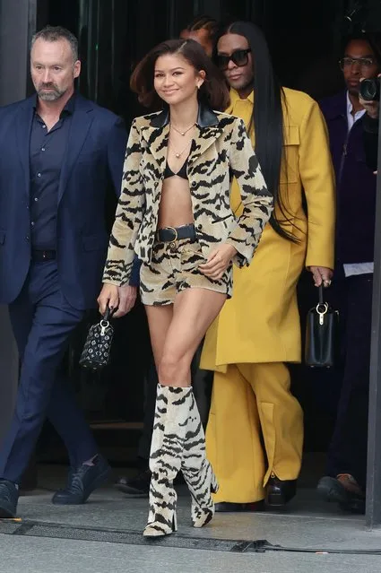 Zendaya attends the Louis Vuitton Womenswear Fall Winter 2023-2024 show as part of Paris Fashion Week on March 06, 2023 in Paris, France. (Photo by Nasser Berzane/Abaca Press via Splash News and Pictures)