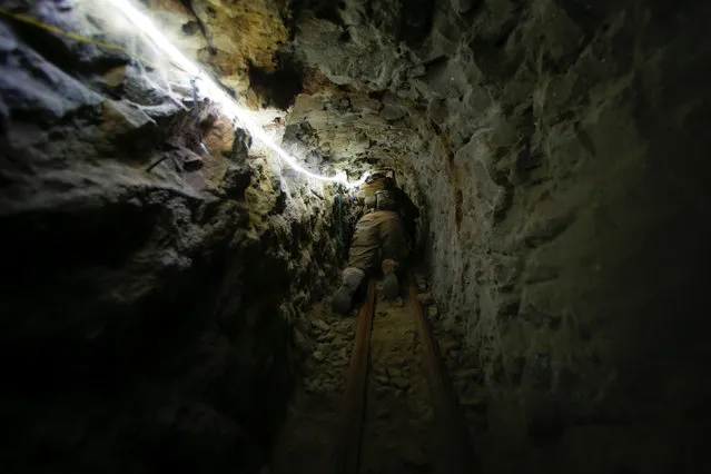 An illegal smuggling tunnel, now used for training federal officers, is seen under the border between Mexico and the United States, in San Diego, California, U.S., June 4, 2018. (Photo by Mike Blake/Reuters)