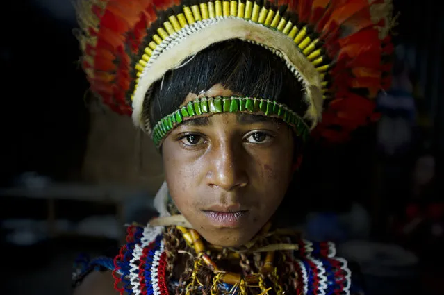 “Vegu Nagamiufa”. Vegu, a member of the Nagamiufa tribe, in the Eastern Highlands of Papua New Guinea wearing traditional “bilas”. Her grandfather recieves a small living allowance from the government for his work preserving traditional costumes of tribal groups in the highlands. (Photo and caption by James Morgan/National Geographic Traveler Photo Contest)