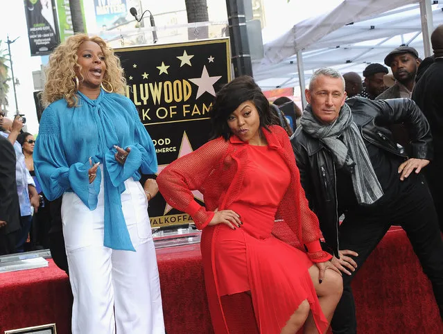 Actress Taraji P. Henson, singer Mary J. Blige and director Adam Shankman attend the ceremony honoring Taraji P. Henson with a star on The Hollywood Walk of Fame on January 28, 2019 in Hollywood, California. (Photo by Albert L. Ortega/Getty Images)