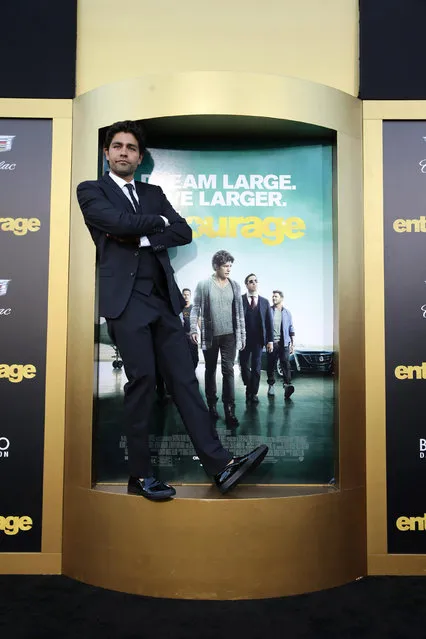 Adrian Grenier seen at Warner Bros. Premiere of "Entourage" held at Regency Village Theatre on Monday, June 1, 2015, in Westwood, Calif. (Photo by Eric Charbonneau/Invision for Warner Bros./AP Images)