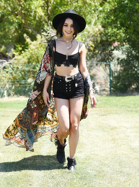 Vanessa Hudgens arriving at Coachella, Indio, CA on April 14, 2017. She told us she was wearing Forever 21. (Photo by Sophie Fritz/Startraksphoto.com)