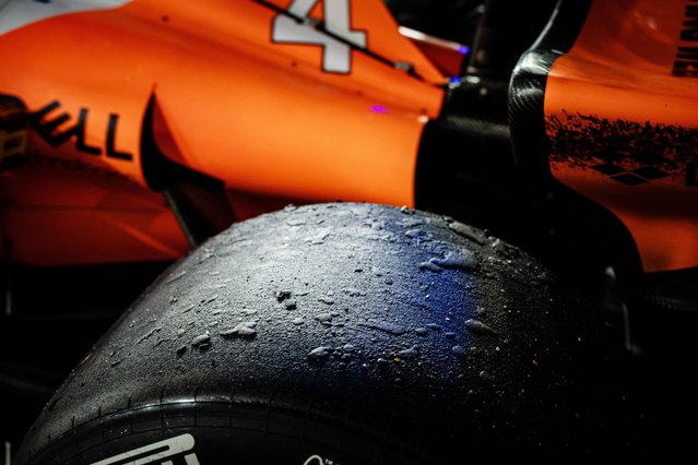 A view of the wheel of the car of First place British driver Lando Norris of McLaren F1 Team after the Singapore Formula One Grand Prix at the Marina Bay Street Circuit, Singapore, 22 September 2024. (Photo by Tom White/EPA)