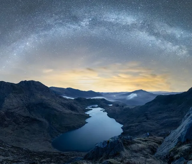 The third-place image is also from Snowdonia: a shot showing the Milky Way arching over Llyn Llydaw. Fujifilm ambassador and competition judge Chris Upton said: “A fabulous image. So much impact with the arch of the Milky Way and the mist in the background adding an important element to the picture. Technically excellent, perfect exposure, sharp throughout and great composition”. (Photo by Luke Gage/Mountain Photo of the Year)