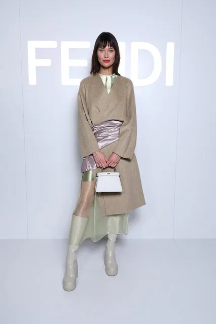 Canadian model Shalom Harlow attends the Fendi Couture fashion shows on January 26, 2023 in Paris, France. (Photo by Pascal Le Segretain/Getty Images for Fendi)