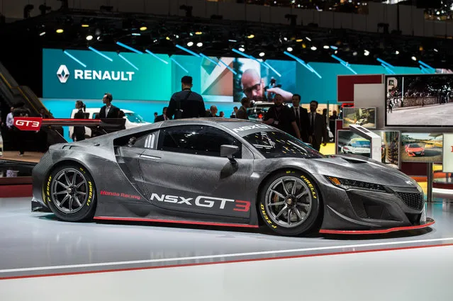 Honda NSX GT3 is displayed at the 88th Geneva International Motor Show on March 6, 2018 in Geneva, Switzerland. Global automakers are converging on the show as many seek to roll out viable, mass-production alternatives to the traditional combustion engine, especially in the form of electric cars. The Geneva auto show is also the premiere venue for luxury sports cars and imaginative prototypes. (Photo by Robert Hradil/Getty Images)