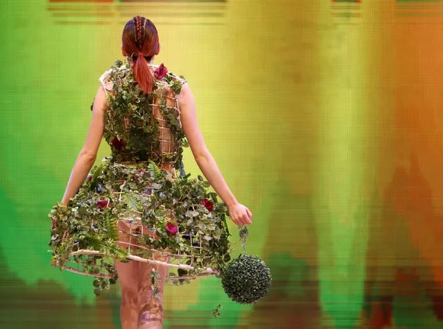 A model presents a creation by designer Sai Suman of India at the Malta Fashion Awards 2015 at the Marsa Shipbuilding warehouse in Marsa, outside Valletta in Malta, May 16, 2015. (Photo by Darrin Zammit Lupi/Reuters)