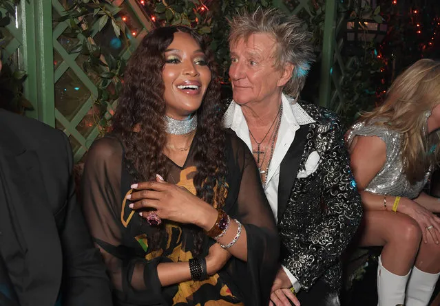 Naomi Campbell and Sir Rod Stewart attend Annabel's 4th anniversary party on March 10, 2022 in London, England.  (Photo by David M. Benett/Dave Benett/Getty Images for Annabel's)