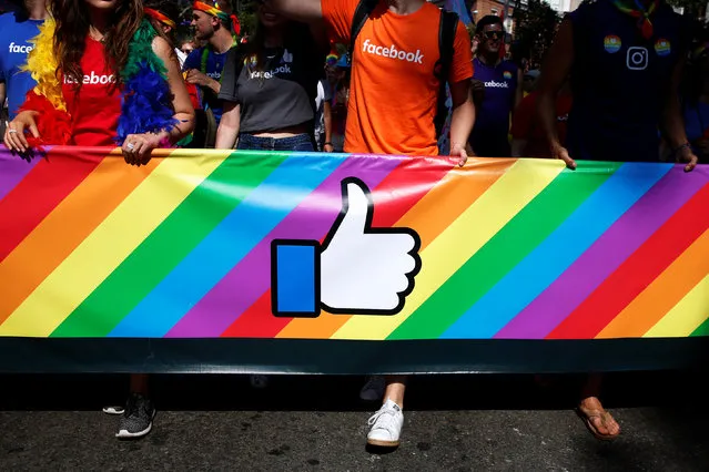 Employees of Facebook march in the annual NYC Pride parade in New York City, New York, U.S., June 26, 2016. (Photo by Brendan McDermid/Reuters)