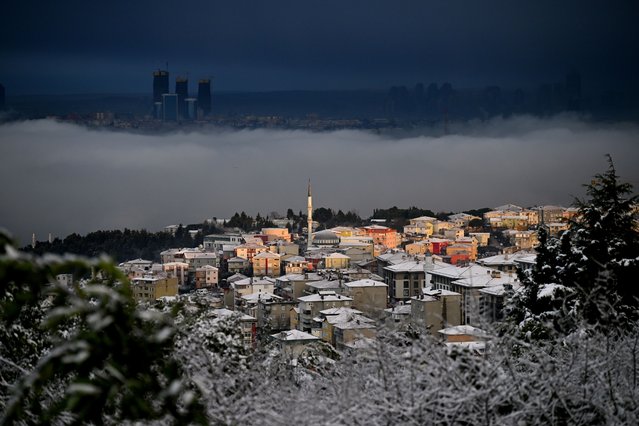 A view of the Bosphorus during a foggy morning in Istanbul, Turkiye on February 12, 2025. (Photo by Isa Terli/Anadolu via Getty Images)