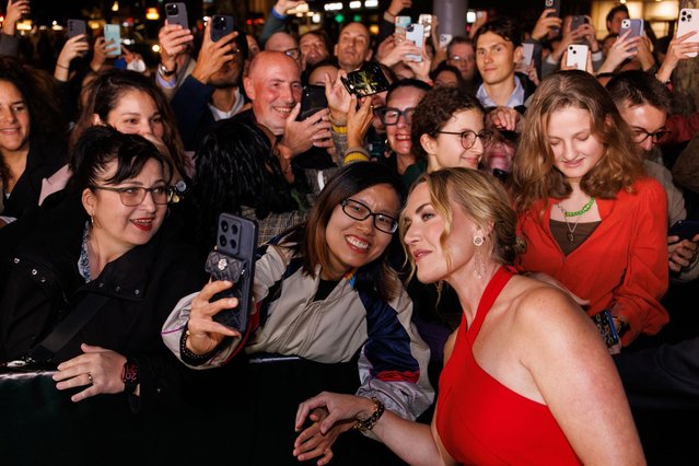English actress Kate Winslet attends the “Lee” green carpet during the 20th Zurich Film Festival at Corso Green Carpet on October 07, 2024 in Zurich, Switzerland. (Photo by Joshua Sammer/Getty Images for ZFF)