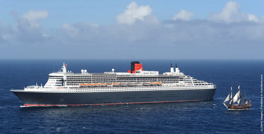 Queen Mary 2 and The Endeavour Cross Paths as They Circumnavigate Australia