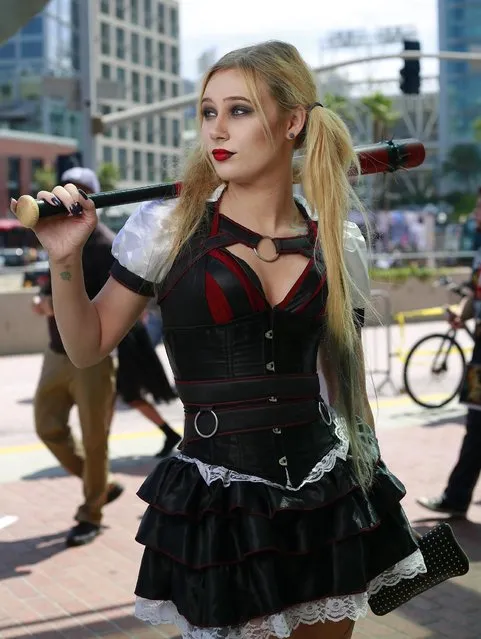 Jay Voltage of Los Angeles dressed as Harley Quinn at Comic-Con International in San Diego, USA on Jule 20, 2017. (Photo by K.C. Alfred/San Diego Union-Tribune via ZUMA Press/Rex Features/Shutterstock)