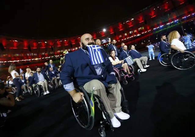 2016 Rio Paralympics, Opening ceremony, Maracana, Rio de Janeiro, Brazil on September 7, 2016. Athletes from Greece take part in the opening ceremony. (Photo by Ricardo Moraes/Reuters)