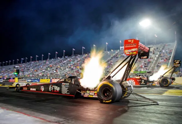 NHRA top fuel driver Steve Torrence during qualifying for the US Nationals at Lucas Oil Raceway in Clermont, Indiana on September 5, 2020. (Photo by Mark J. Rebilas/USA TODAY Sports)