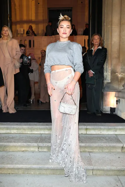English actress Florence Pugh attends the Valentino Womenswear Fall Winter 2023-2024 show as part of Paris Fashion Week on March 05, 2023 in Paris, France. (Photo by Jacopo Raule/Getty Images)