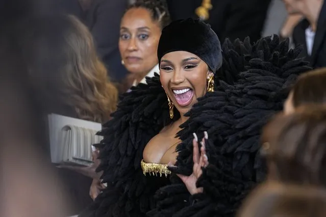 American rapper Cardi B attends the Schiaparelli Haute Couture Fall/Winter 2023-2024 fashion collection presented in Paris, Monday, July 3, 2023. (Photo by Michel Euler/AP Photo)