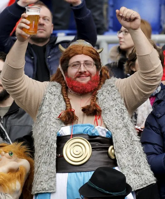 A supporter smiles before the Six Nations Rugby Union match between Italy and Wales at the Olympic stadium in Rome March 21, 2015. (Photo by Giampiero Sposito/Reuters)

