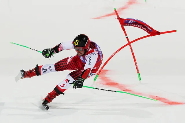 Austria's Marcel Hirsher in action during the Men's Parallel Giant Slalom at the Alpine Skiing World Cup in Val Gardena – Groeden, Italian Alps on December 17, 2018. (Photo by Stefano Rellandini/Reuters)