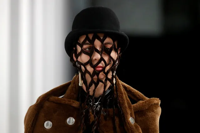 A model presents a creation by designer Teppei Fujita as part of his Fall/Winter 2019-2020 collection show for label Sulvam during Men's Fashion Week in Paris, France, January 17, 2019. (Photo by Charles Platiau/Reuters)