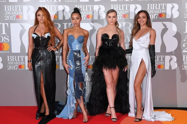 The stars of Little Mix – Jesy Nelson, Leigh-Anne Pinnock, Perrie Edwards and Jade Thirlwall attend The BRIT Awards 2017 at The O2 Arena on February 22, 2017 in London, England. (Photo by David Fisher/Rex Features/Shutterstock)