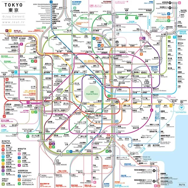 Metro map: Tokyo, Japan. (Photo by Jug Cerovic)