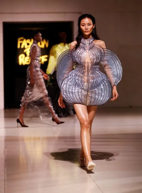 Models present creations during the Fashion for Relief catwalk show at London Fashion Week in London, Britain, September 14, 2019. (Photo by Henry Nicholls/Reuters)