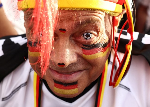 A Germany fan at the fan zone in Berlin before their Euro match against Switzerland on June 23, 2024. (Photo by Liesa Johannssen/Reuters)