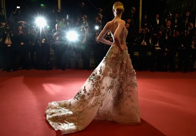 Actress Elle Fanning attends the “Neon Demon” premiere during the 69th annual Cannes Film Festival at the Palais des Festivals on May 20, 2016 in Cannes, France. (Photo by Pascal Le Segretain/Getty Images)