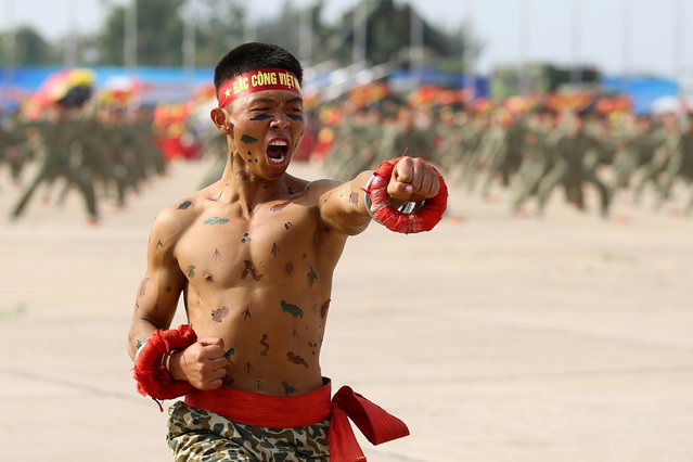 A soldier performs during the opening ceremony of the Vietnam International Defence Expo 2024 in Hanoi, Vietnam, 19 December 2024. The second International Defense Expo being held by the Vietnamese Ministry of National Defence runs from 19 to 22 December in Hanoi. (Photo by Luong Thai Linh/EPA)