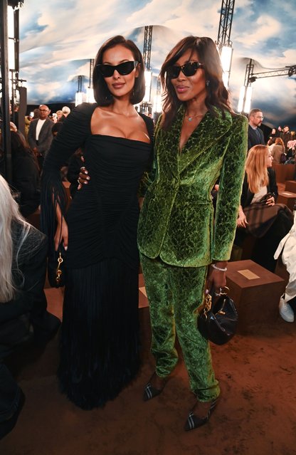 Maya Jama and Naomi Campbell attend the Burberry Summer 2026 show during London Fashion Week on September 22, 2025 in London, England. (Photo by Dave Benett/Getty Images for Burberry)