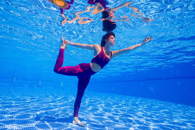 Yoga and Aerial instructor Nikki Taggart, 36, from Sheffield, UK, practices her breathing techniques – underwater on October 21, 2025. (Photo by Lucy Ray/Starfish Photography)