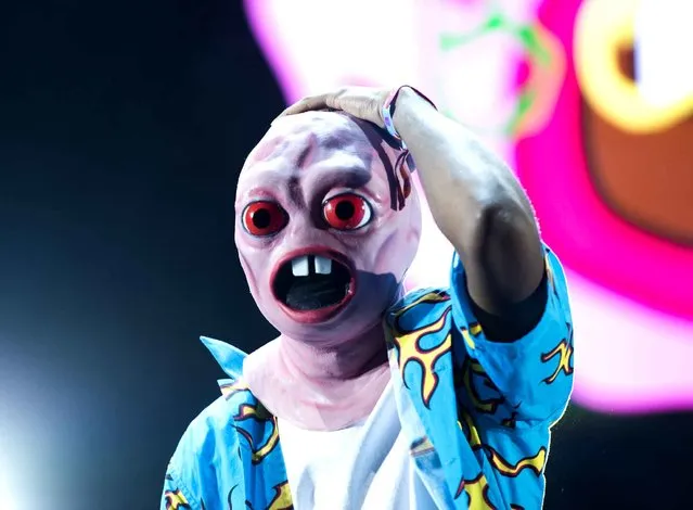 Tyler the Creator performs on the second day of the Coachella Music Festival in Indio, California, on April 11, 2015. (Photo by Robyn Beck/AFP Photo)