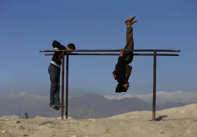 Afghan youths exercise in Kabul, Afghanistan March 8, 2016. (Photo by Mohammad Ismail/Reuters)