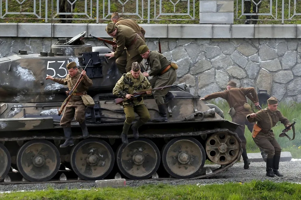 A Re-enactment Battle Between the Soviet Red Army and German Troops in Ostrava