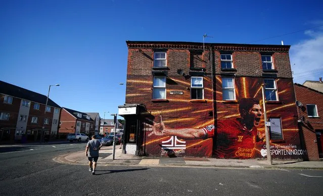 A new Steven Gerrard mural on a wall near Anfield painted by John Culshaw before the UEFA Champions League, Group B match at Anfield, Liverpool on Wednesday, September 15, 2021. (Photo by Peter Byrne/PA Images via Getty Images)