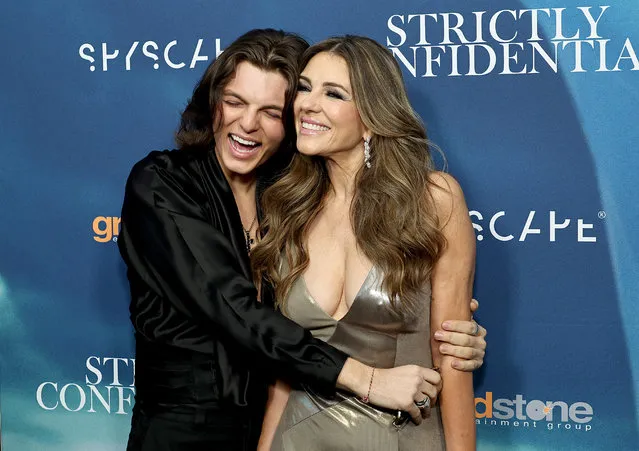 British actress and model Elizabeth Hurley and son of actress Damian Hurley attend the “Strictly Confidential” Special Screening at The Robin Williams Center on April 03, 2024 in New York City. (Photo by Jamie McCarthy/Getty Images for Lionsgate and Grindstone)