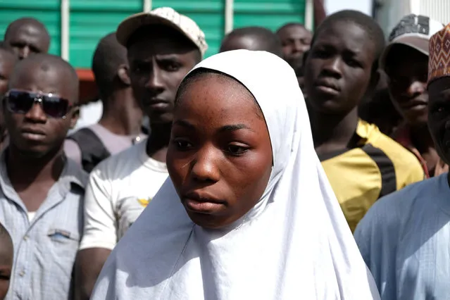 Hafsat Mamuda, 18, looks down while being interviewed by Reuters at Muna Garage area of Maiduguri, Nigeria   February 16, 2017. (Photo by Paul Carsten/Reuters)
