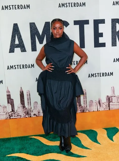 American singer Justine Skye arrives at the world premiere of “Amsterdam” at Alice Tully Hall on September 18, 2022 in New York City. (Photo by Gotham/WireImage)
